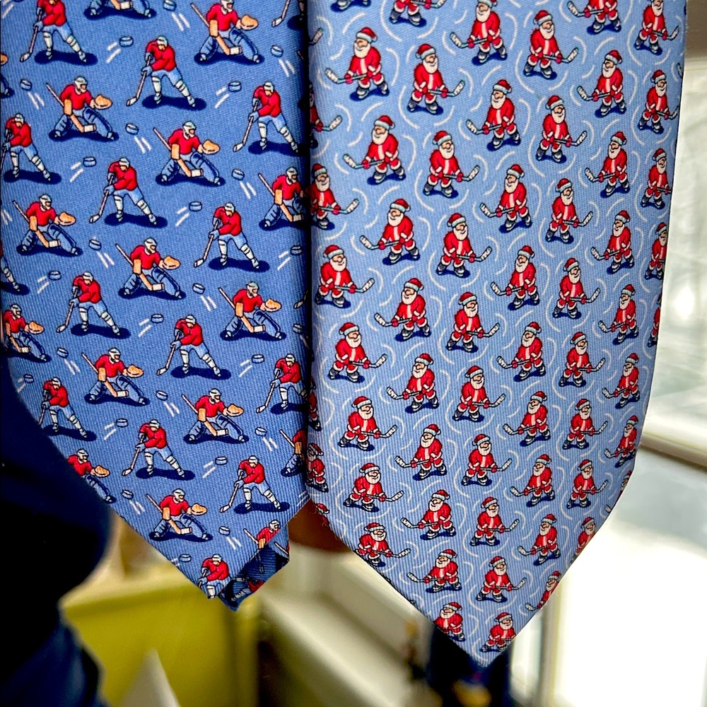 Vineyard Vines ties- Bundle of 2! Hockey themed! 3 inch width